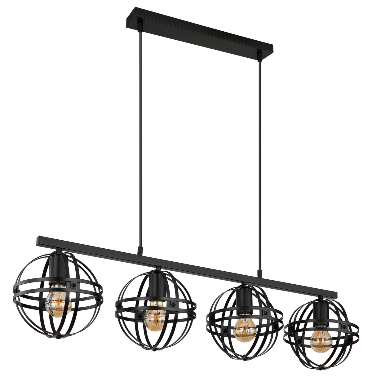 ZÁVĚSNÉ SVÍTIDLO, 95/20/120 cm  - černá, Trend, kov/plast (95/20/120cm) - Globo