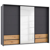 SCHWEBETÜRENSCHRANK 271/210/62 cm 3-türig Grau, Eiche Artisan  - Eiche Artisan/Grau, MODERN, Holzwerkstoff/Kunststoff (271/210/62cm)