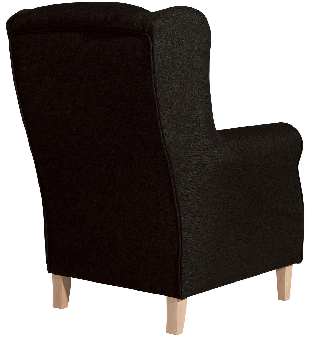 OHRENSESSEL in Flachgewebe Dunkelbraun  - Dunkelbraun/Buchefarben, Design, Holz/Textil (77/103/86cm) - Max Winzer