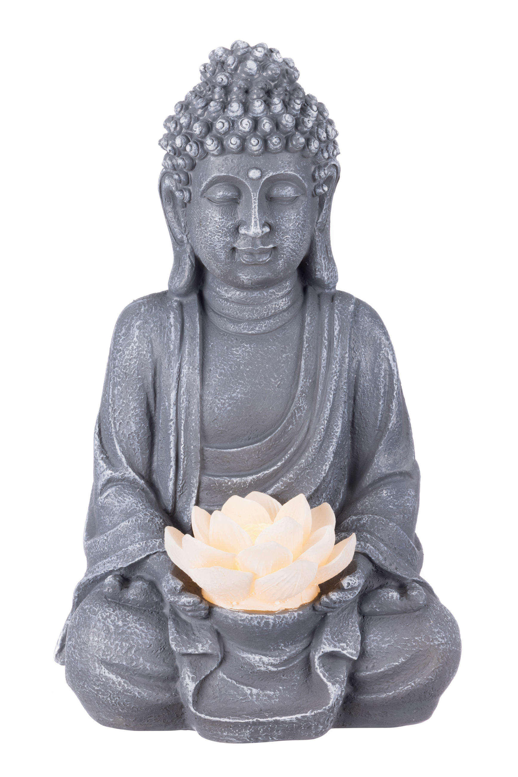 SOLÁRNE SVIETIDLO, 17,8/15,3/27,9 cm - sivá/biela, Lifestyle, plast (17,8/15,3/27,9cm) - Ambia Garden