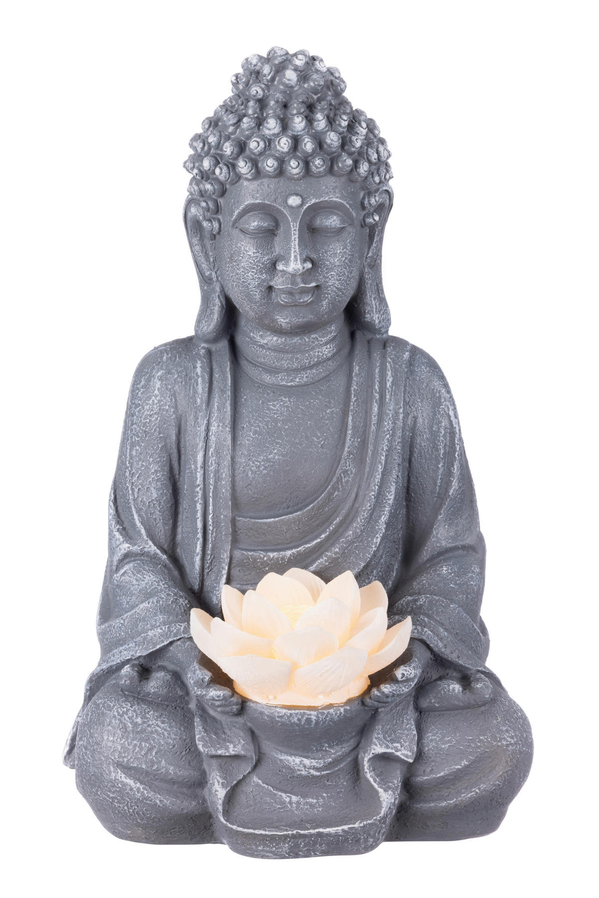 SOLARLEUCHTE  - Weiß/Grau, LIFESTYLE, Kunststoff (17,8/15,3/27,9cm) - Ambia Garden