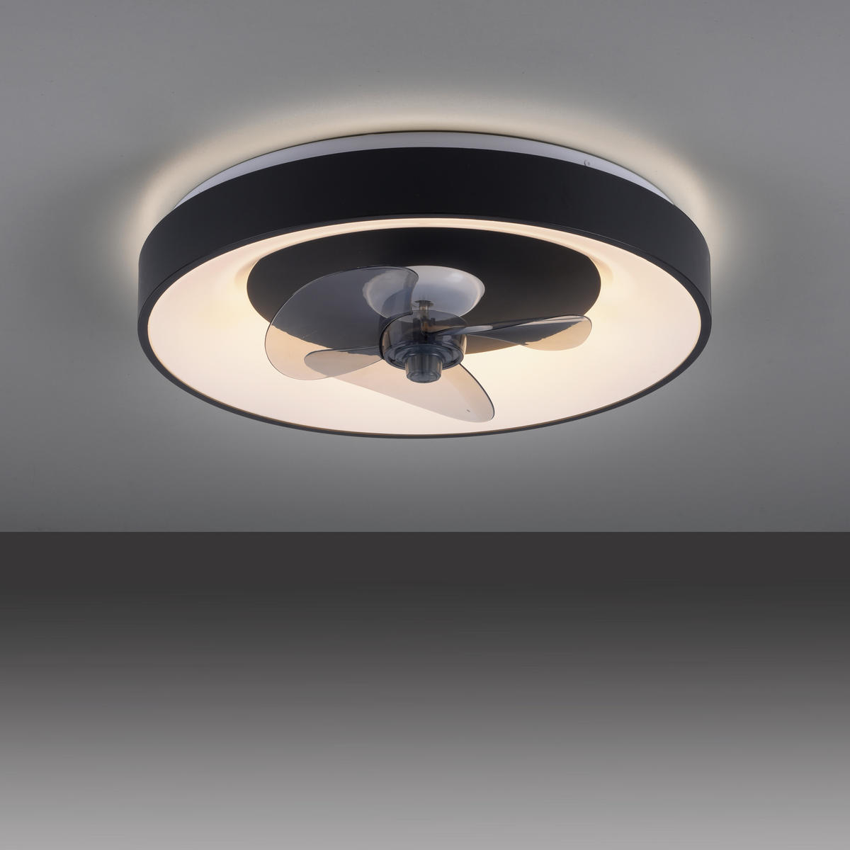 PLAFONSKI VENTILATOR  VENIKA  - crna, Dizajnerski, metal/plastika (48,6/48,6/12cm)