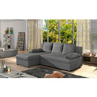 ECKSOFA Grau Webstoff  - Schwarz/Grau, Design, Kunststoff/Textil (201/143cm) - MID.YOU