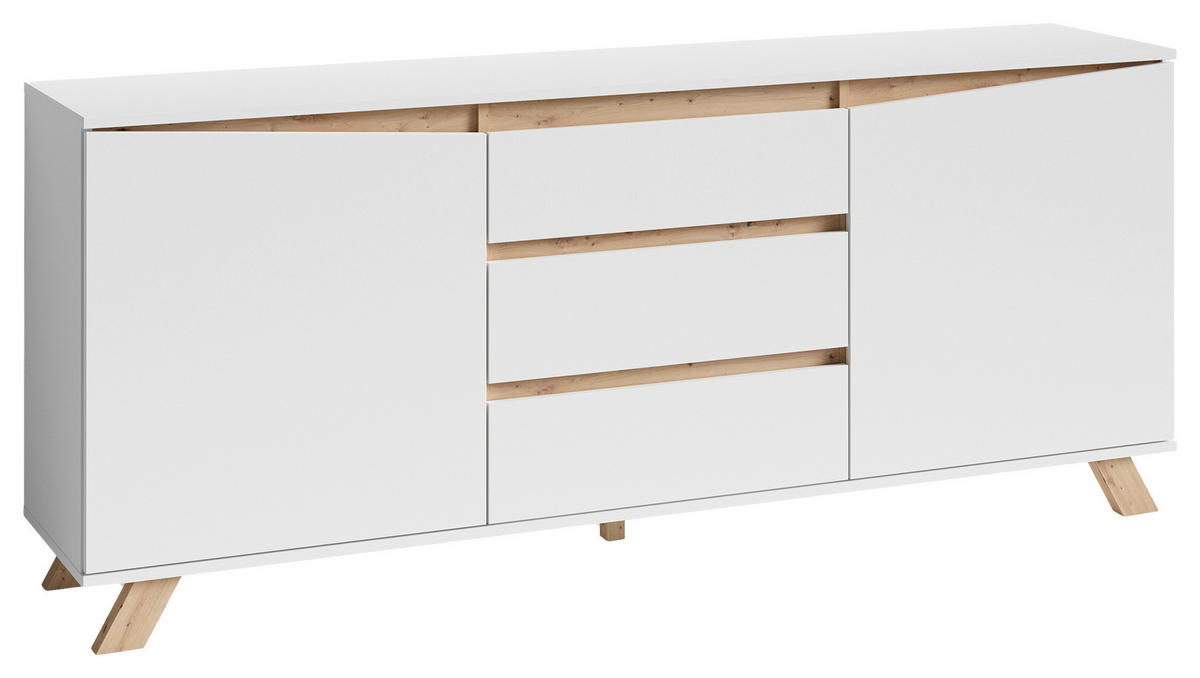 SIDEBOARD Valentin  in 180/76/38 cm  - Weiß/Eiche Artisan, MODERN, Holzwerkstoff (180/76/38cm) - MID.YOU