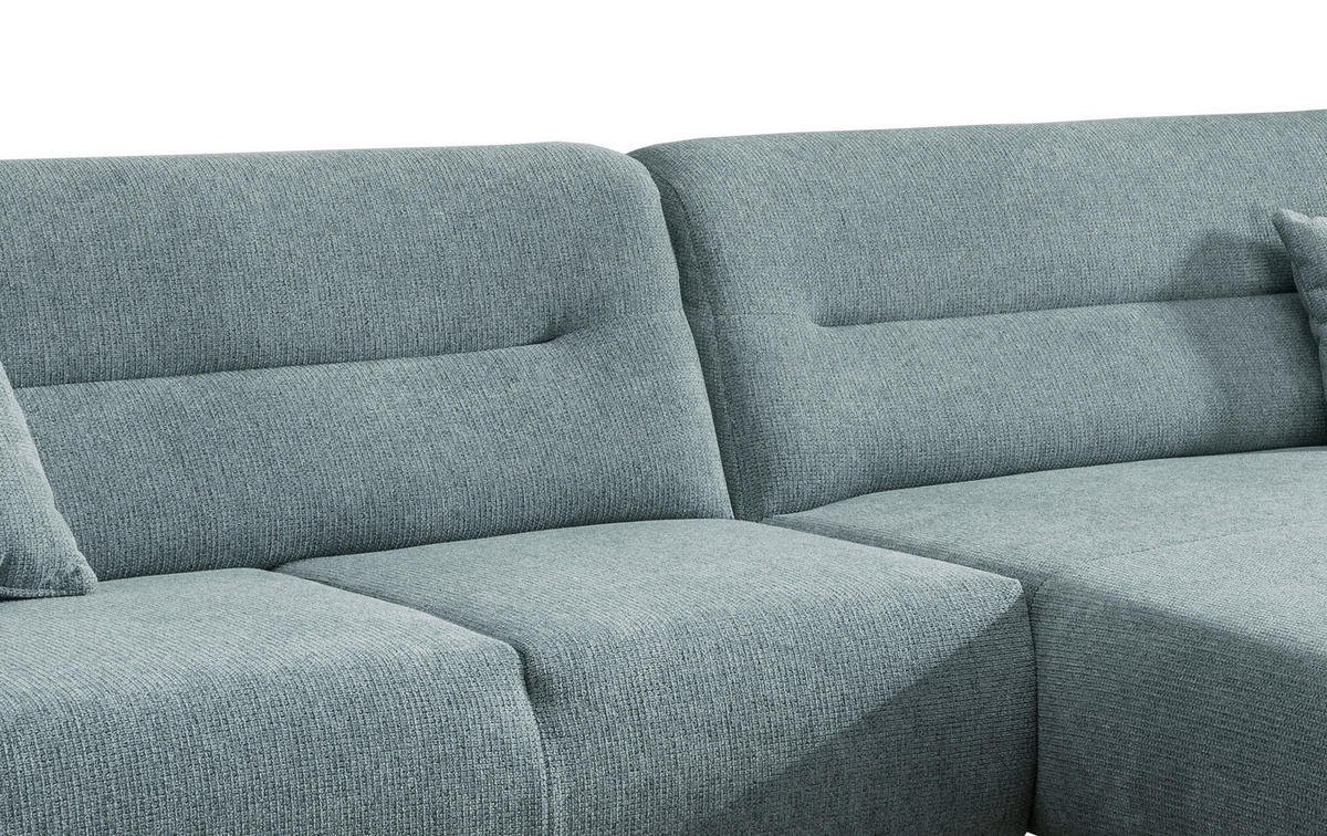 ECKSOFA in Chenille Mintgrün  - Wildeiche/Mintgrün, Modern, Holz/Textil (290/166cm) - MID.YOU