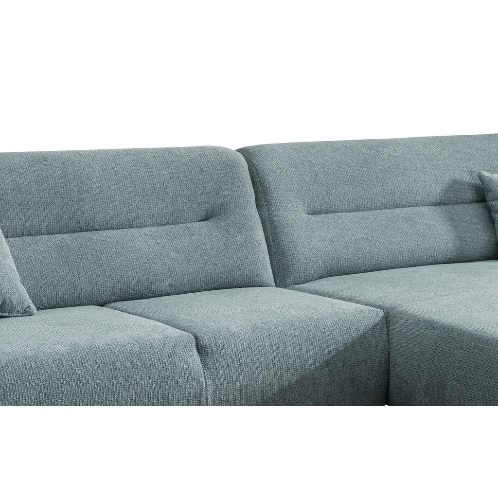 Thumbnail - Mid.you Ecksofa, Mintgrün, Textil, Buche, Uni, 4-Sitzer, Füllung: Schaumstoff, Ottomane rechts, L-Form, 290x166 cm, Made...