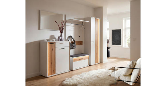 GARDEROBENPANEEL  in 90/116/29 cm  - Eichefarben/Weiß, Design, Holzwerkstoff (90/116/29cm) - Xora