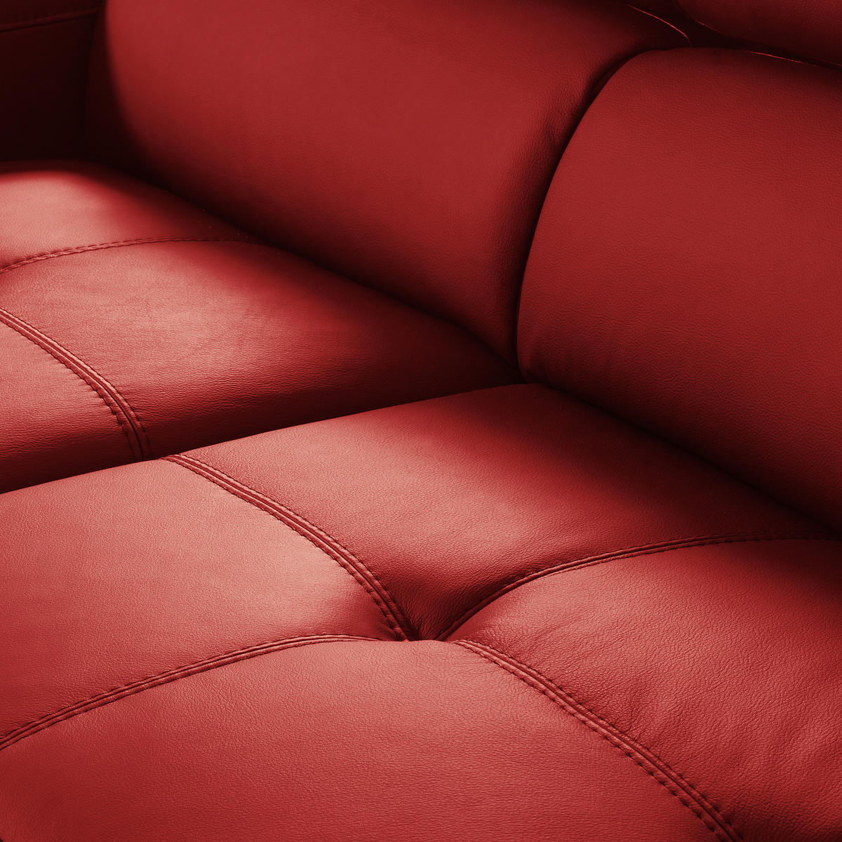 ECKSOFA  in Lederlook Echtleder Rot  - Rot/Schwarz, Design, Leder/Textil (173/247cm) - Livetastic