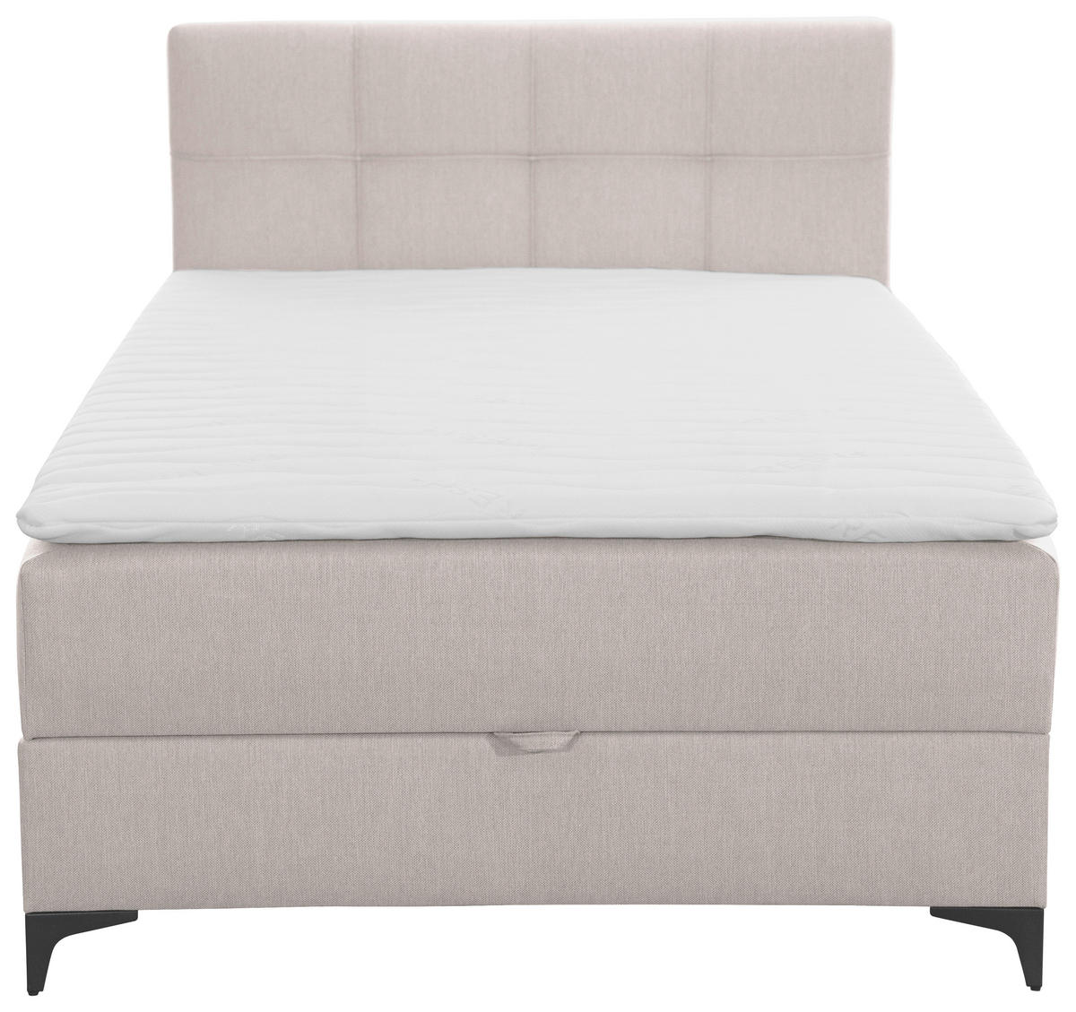POLSTERBETT Bettkasten, Topper 100/200 cm  in Beige  - Beige/Schwarz, KONVENTIONELL, Textil/Metall (100/200cm) - MID.YOU