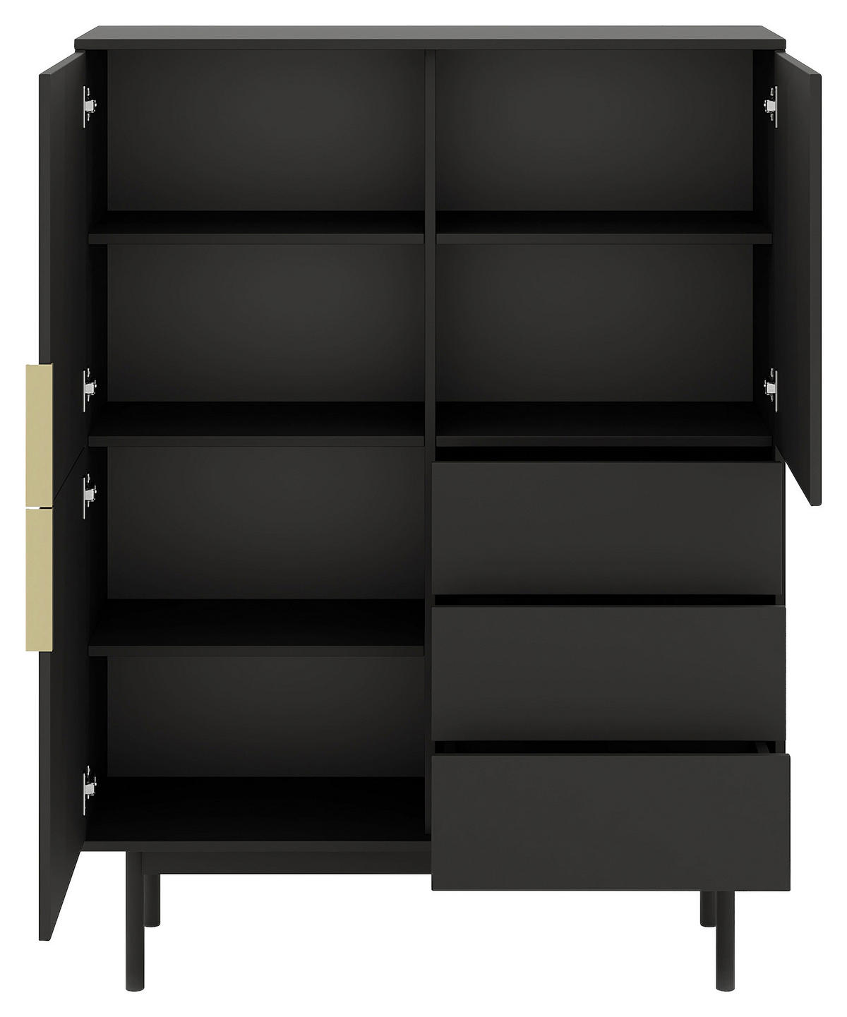 HIGHBOARD Viva  in 104/139,5/39 cm  - Goldfarben/Schwarz, Design, Holz/Holzwerkstoff (104/139,5/39cm) - Boxxx