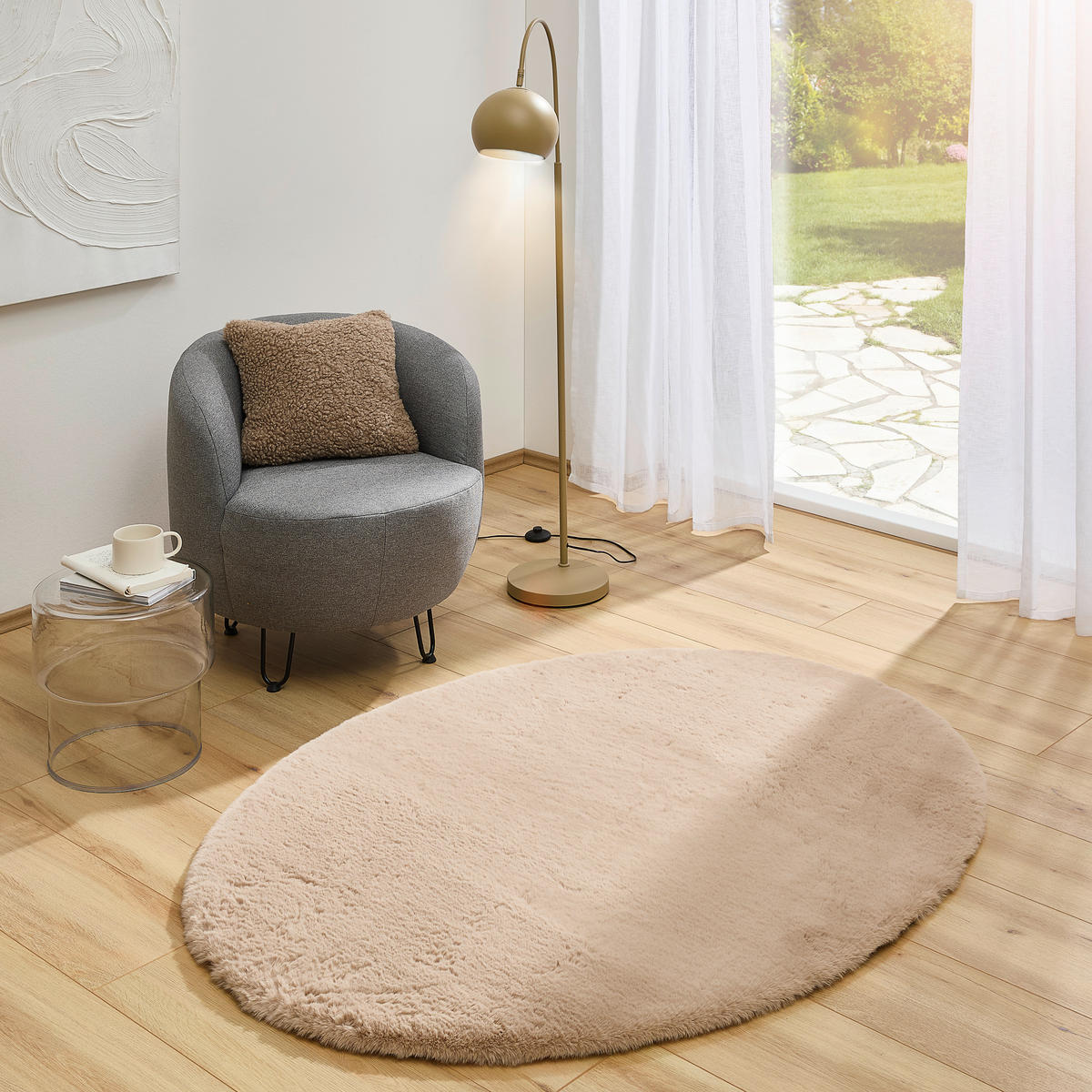 HOCHFLORTEPPICH 70/130 cm Sandfarben  - Sandfarben, Design, Textil (70/130cm) - Novel