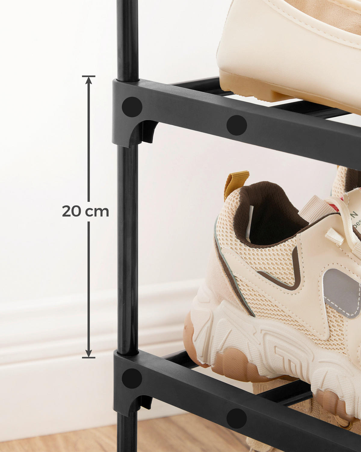 SCHUHREGAL 92/194/30 cm  - Schwarz, Basics, Kunststoff/Metall (92/194/30cm)