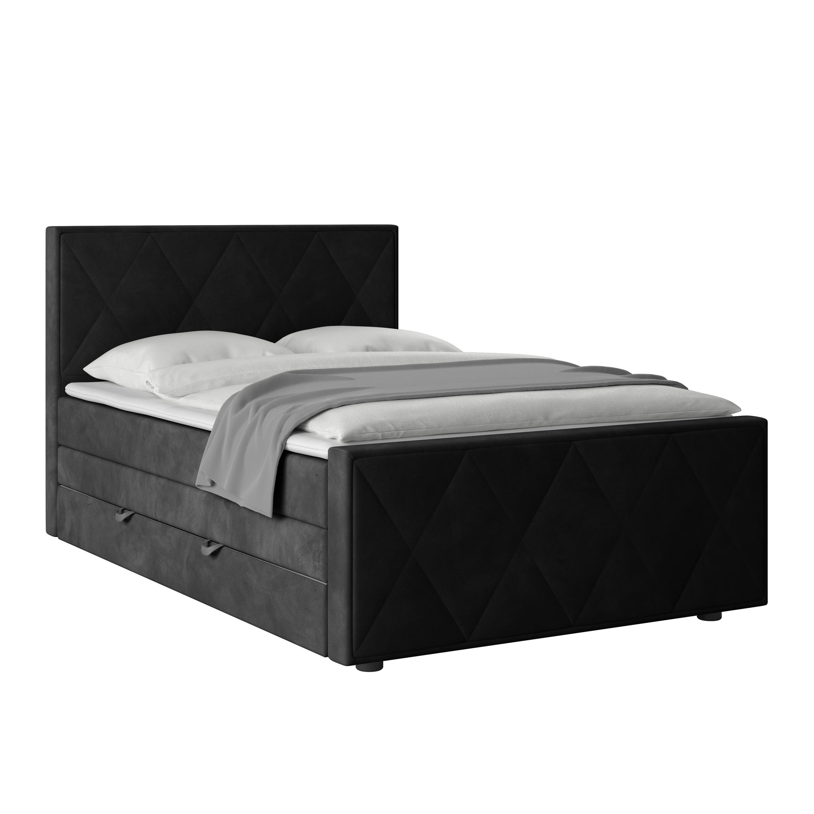 BOXSPRINGBETT 140/200 cm  in Schwarz  - Schwarz, Modern, Holz/Kunststoff (140/200cm) - MID.YOU