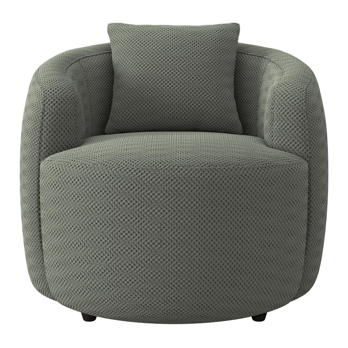 SESSEL in Velours, Struktur Grün  - Schwarz/Grün, MODERN, Kunststoff/Textil (81/74/81cm) - Livetastic
