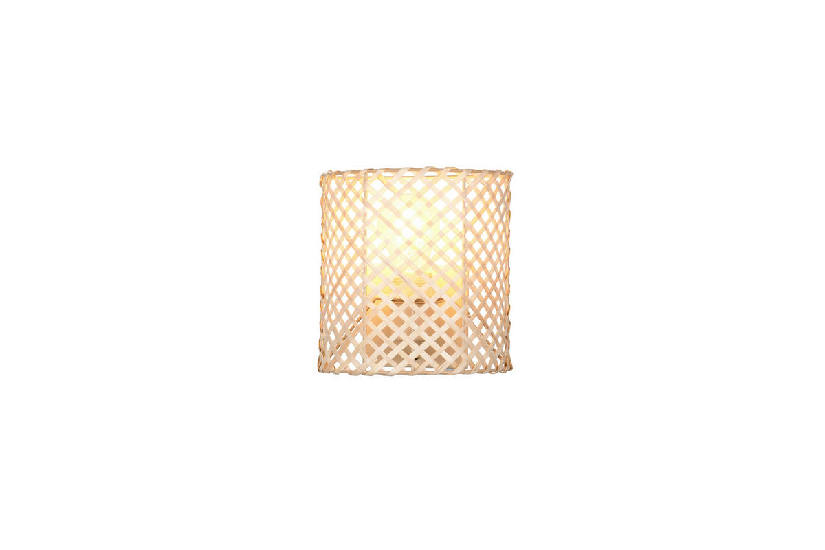 WANDLEUCHTE Bina 19/19/10,5 cm  - Beige/Naturfarben, Natur, Naturmaterialien/Metall (19/19/10,5cm)