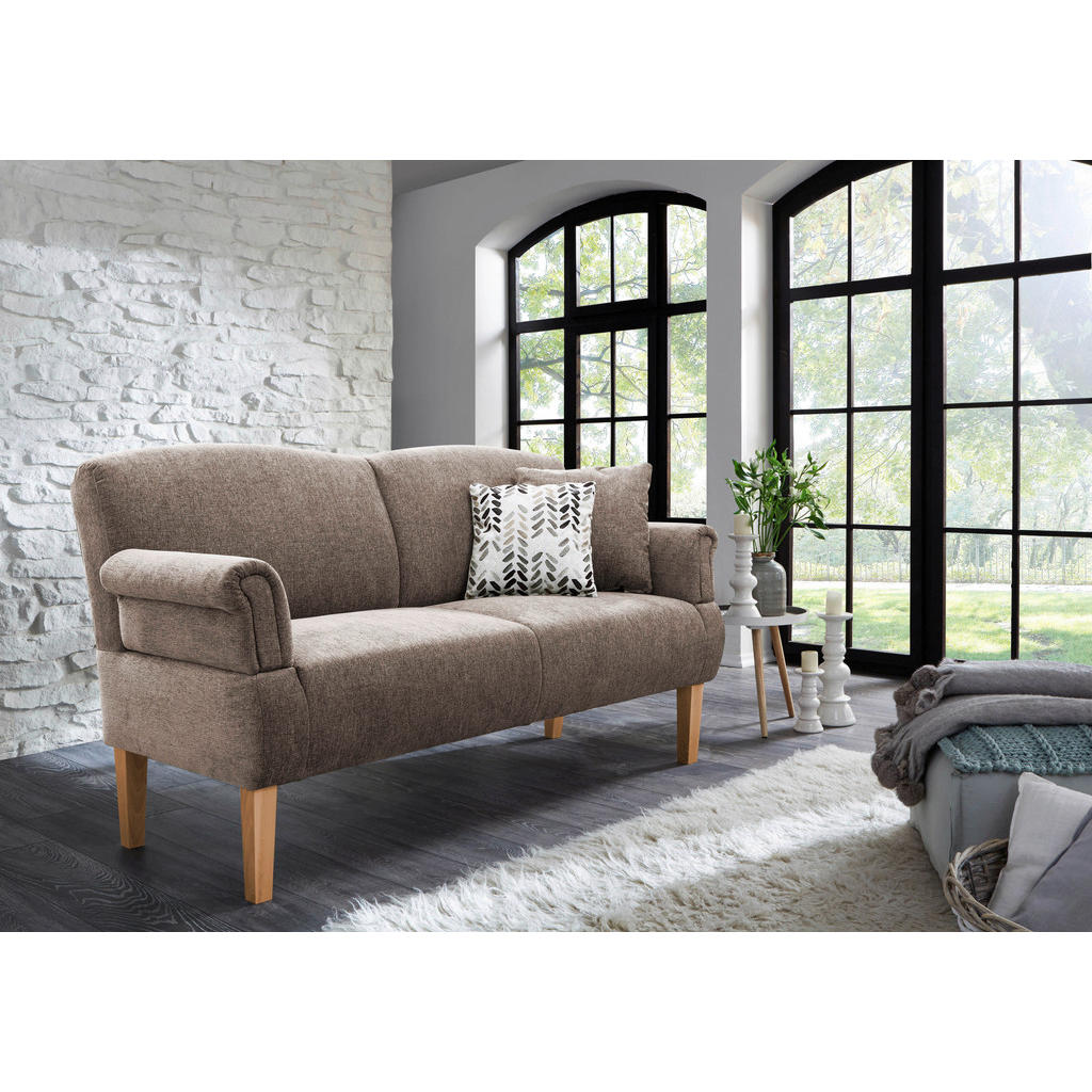 Thumbnail - Cantus Küchensofa, Braun, Textil, Buche, massiv, 3-Sitzer, 181x98x81 cm, Made in EU, Typenauswahl, Fußauswahl, Stoffausw...