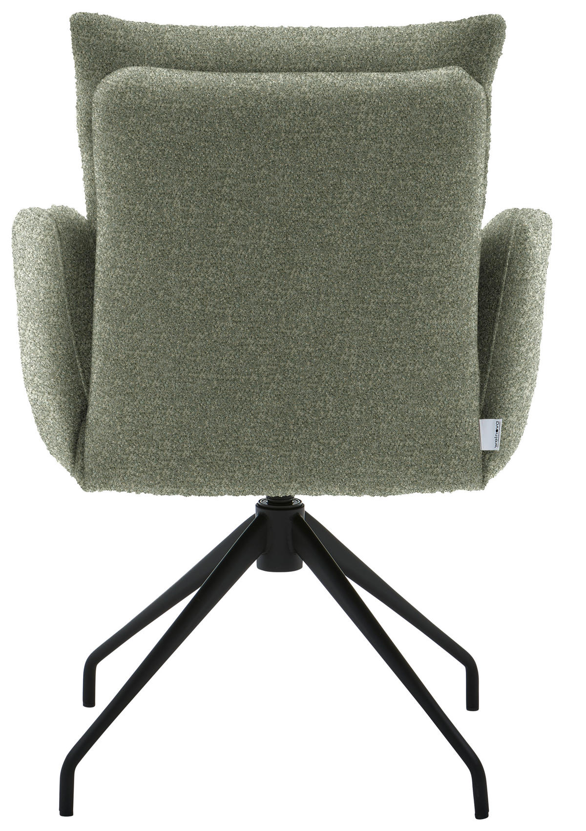 ARMLEHNSTUHL Teddystoff  - Schwarz/Grün, Design, Textil/Metall (62/86/68cm) - Welnova