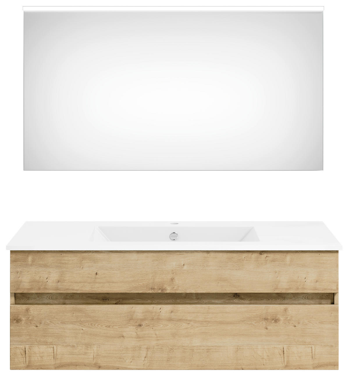 BADEZIMMER  in 120 cm  - Eichefarben/Weiß, KONVENTIONELL, Keramik/Holzwerkstoff (120cm) - Puris