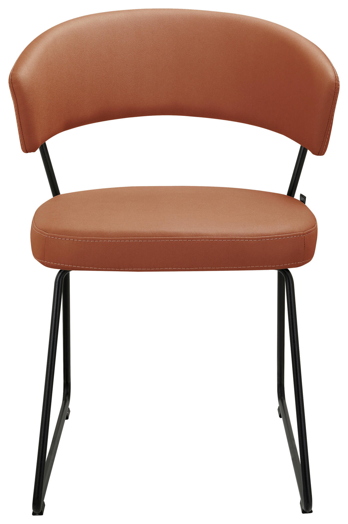 STUHL - Cognac/Schwarz, Design, Textil/Metall (56,5/77/58cm) - Novel