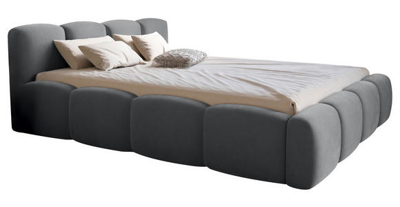 POLSTERBETT Lattenrost, Bettkasten Dunkelgrau 160/200 cm  - Dunkelgrau/Schwarz, Design, Holz/Textil (160/200cm) - Carryhome