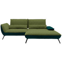 ECKSOFA in Flachgewebe Grün  - Schwarz/Grün, Design, Textil/Metall (273/191cm) - Moderano