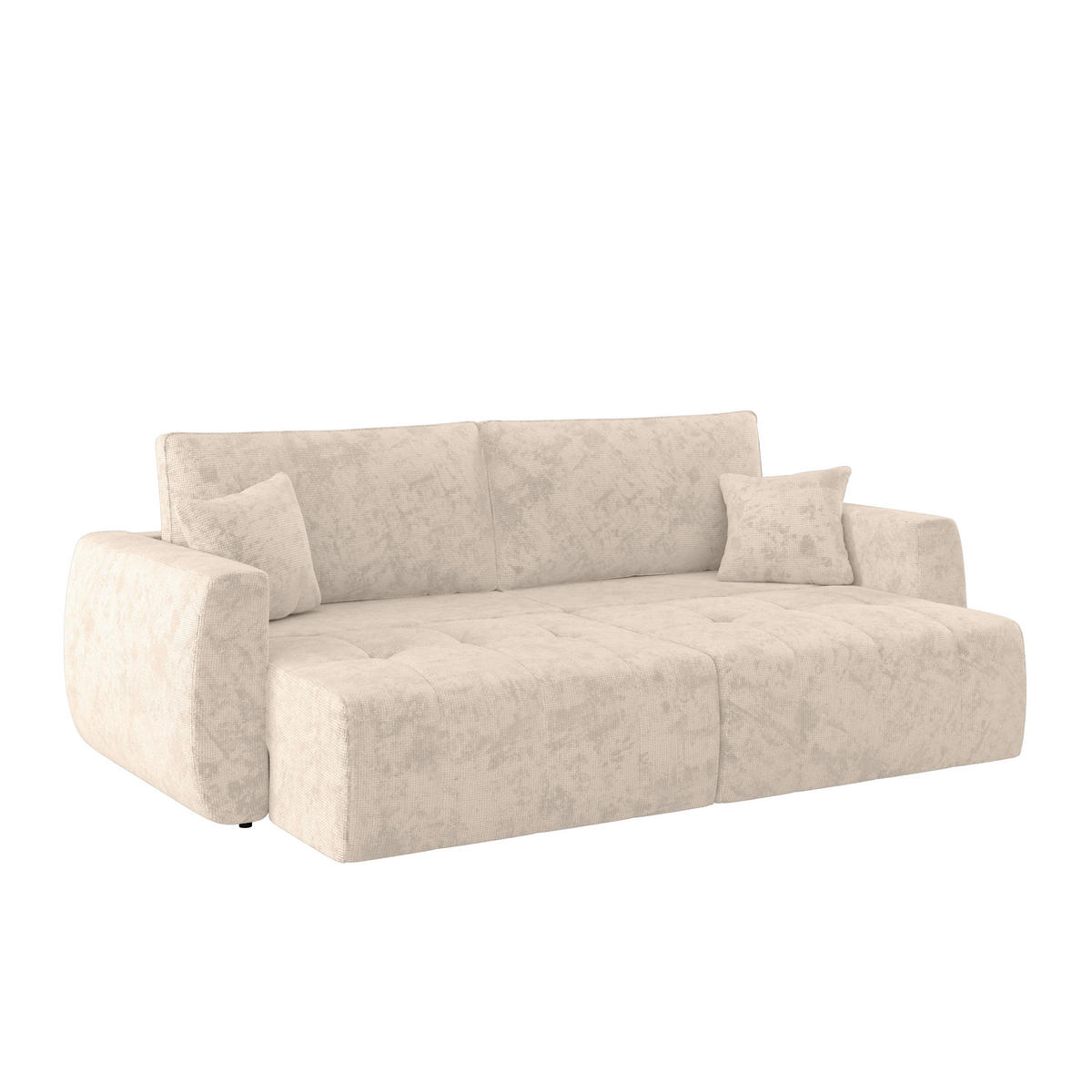 SCHLAFSOFA  mit Bettkasten erhältlich, Stoffauswahl, Liegefunktion, Schlafen auf Sitzhöhe, Bettfunktion erhältlich, Rücken echt, Armteil links, Armteil rechts Webstoff Weiß  - Schwarz/Weiß, MODERN, Holz/Textil (245/74-90/104cm) - MID.YOU