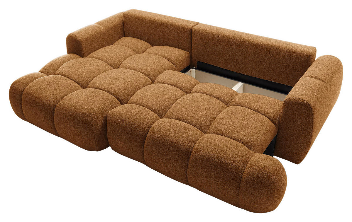 ECKSOFA Dunkelgelb Struktur  - Dunkelgelb/Schwarz, KONVENTIONELL, Kunststoff/Textil (172/272cm) - Carryhome