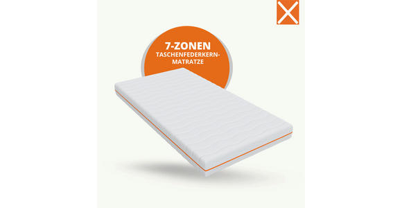 TASCHENFEDERKERNMATRATZE 160/200 cm Höhe ca. 20 cm - Weiß, Basics, Textil (160/200cm) - Xora