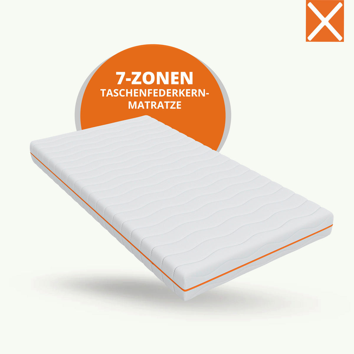 TASCHENFEDERKERNMATRATZE 90/200 cm Höhe ca. 20 cm  - Weiß, Basics, Textil (90/200cm) - Xora