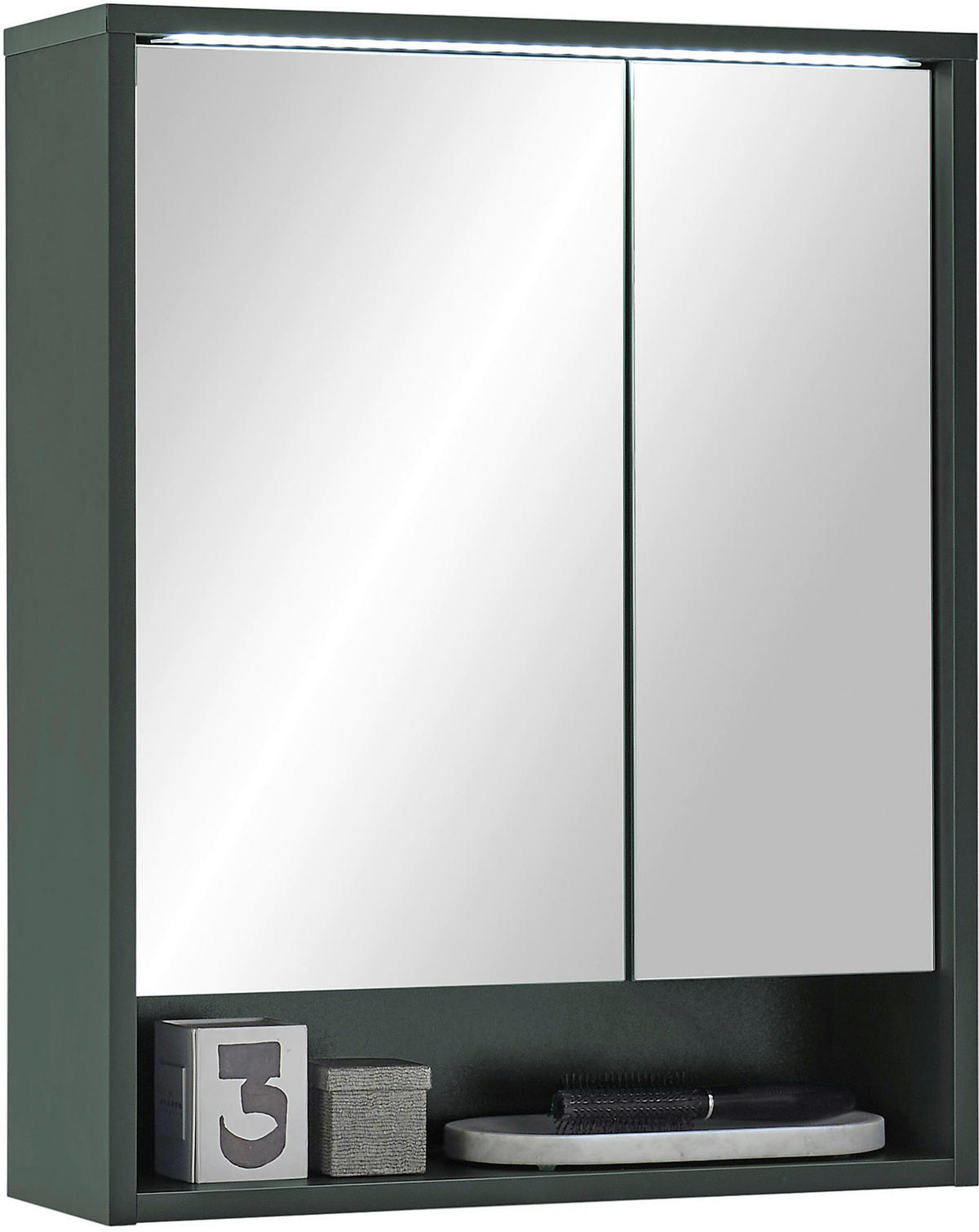 SPIEGELSCHRANK 60/75/20 cm  - Dunkelgrün, KONVENTIONELL, Glas/Holzwerkstoff (60/75/20cm) - Xora