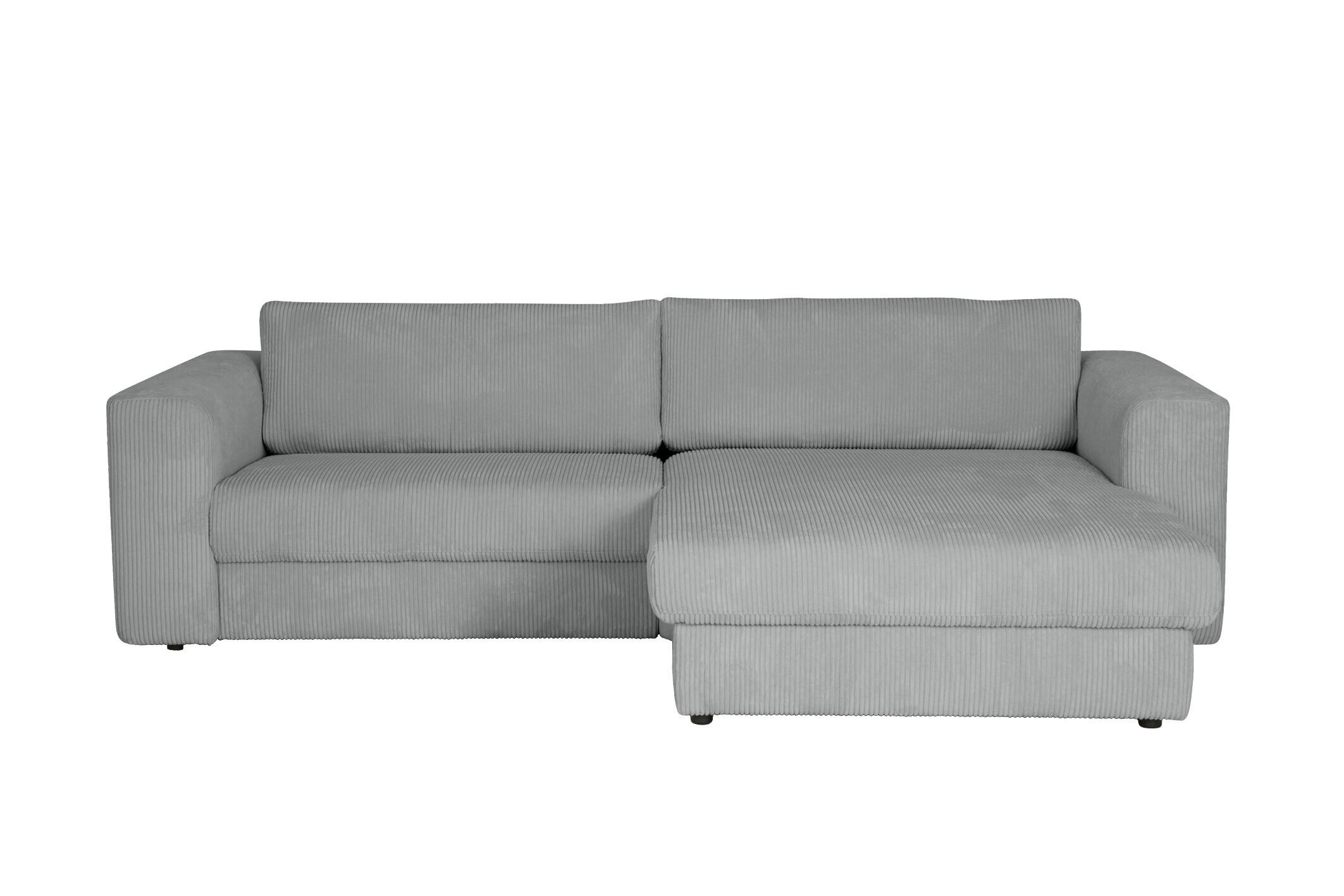 ECKSOFA JOOP Hellgrau, Hellblau Cord  - Hellgrau/Schwarz, KONVENTIONELL, Kunststoff/Textil (269/192cm) - Joop!