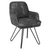 ARMLEHNSTUHL Stahl Chenille  - Anthrazit/Schwarz, Design, Textil/Metall (58/89/68cm) - Joop!
