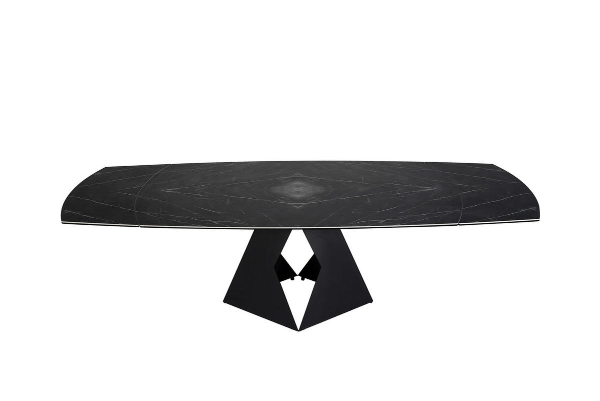 JEDILNA MIZA, črna  - črna, Design, kovina/steklo (180-260/95/76cm) - Stylife