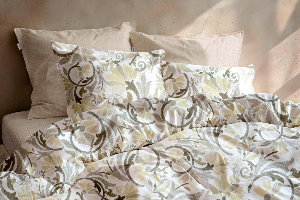 BETTWÄSCHE 2-teilig Amaury Flanell 135/200 cm  - Naturfarben, Basics, Textil (135/200cm)
