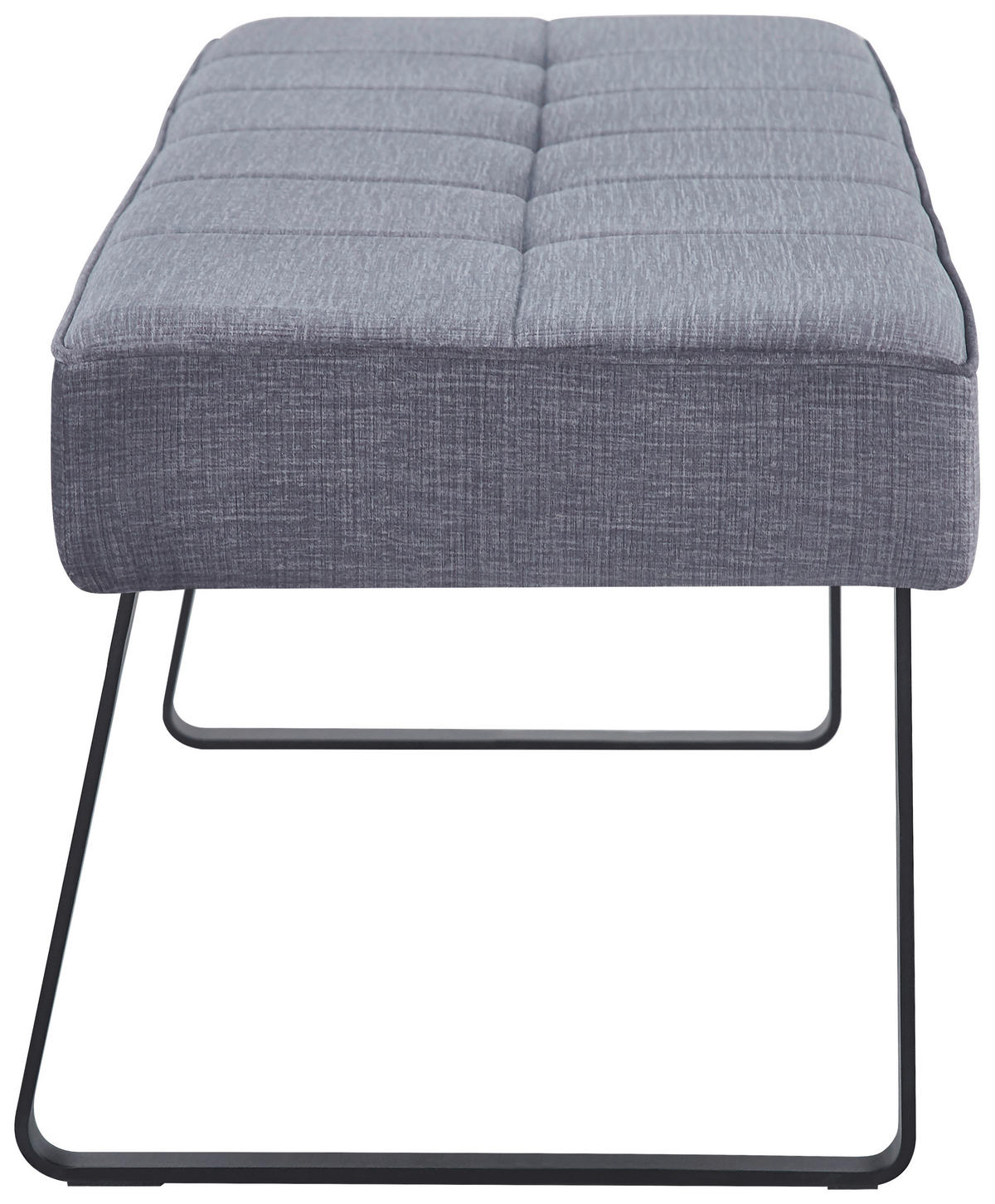 SITZBANK in Metall, Textil Grau  - Schwarz/Grau, KONVENTIONELL, Textil/Metall (140/49/47cm) - MID.YOU