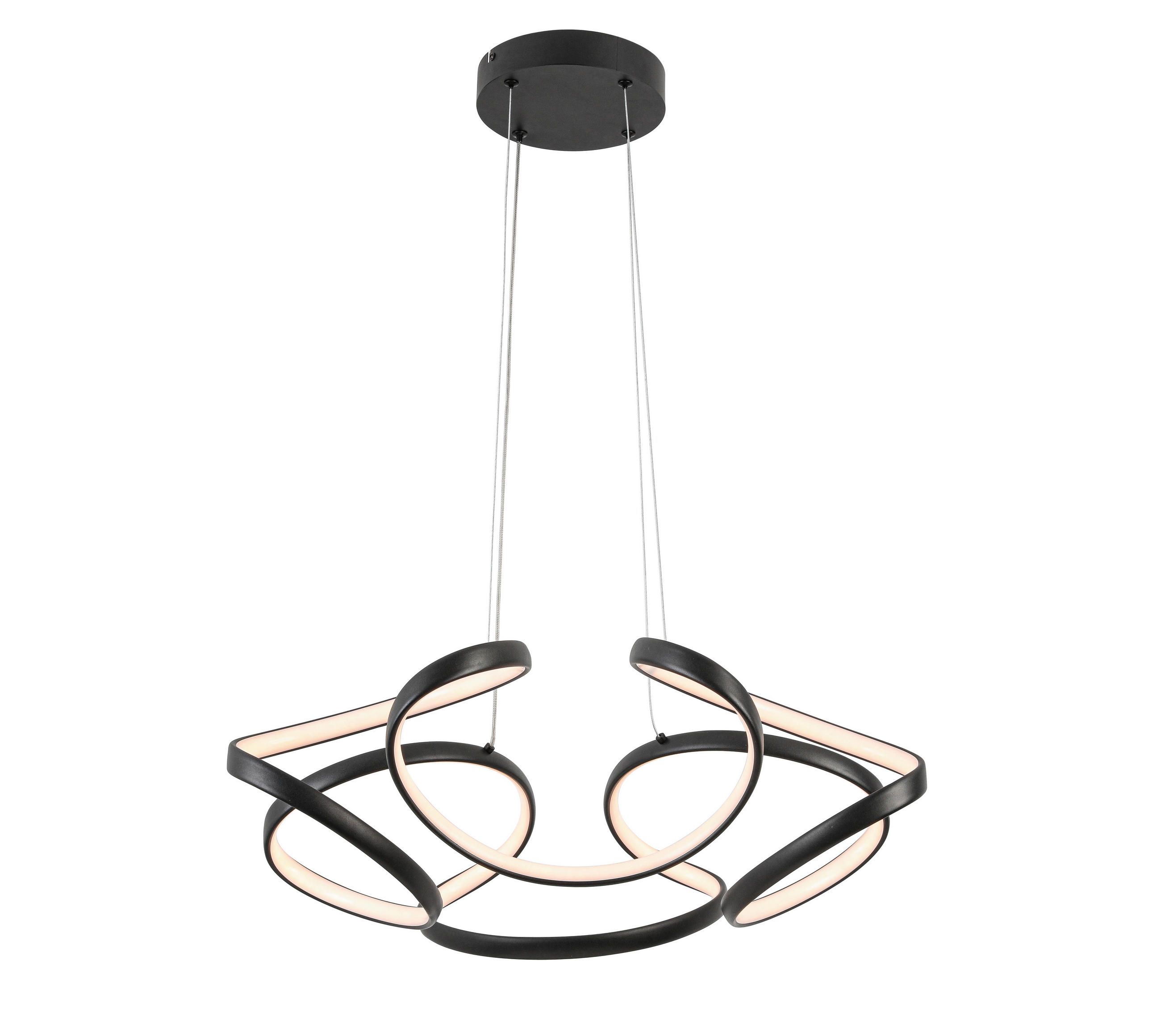 LED-HÄNGELEUCHTE Elio 60/120 cm   - Schwarz, Design, Kunststoff/Metall (60/120cm) - Novel