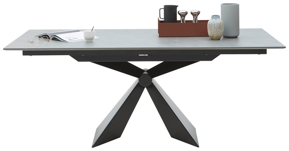 ESSTISCHMetall, Keramik 198/98/78 cm  - Schwarz/Grau, Design, Keramik/Metall (198/98/78cm) - Dieter Knoll