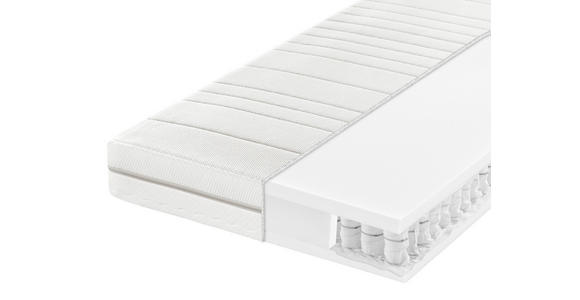 TASCHENFEDERKERNMATRATZE 120/200 cm Höhe ca. 18 cm  - Weiß, Basics, Textil (120/200cm) - Sleeptex