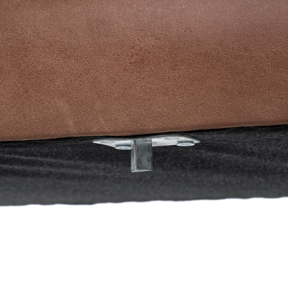 HOCKER Leder Braun  - Schwarz/Braun, Design, Leder/Metall (163/46/62cm) - Livetastic