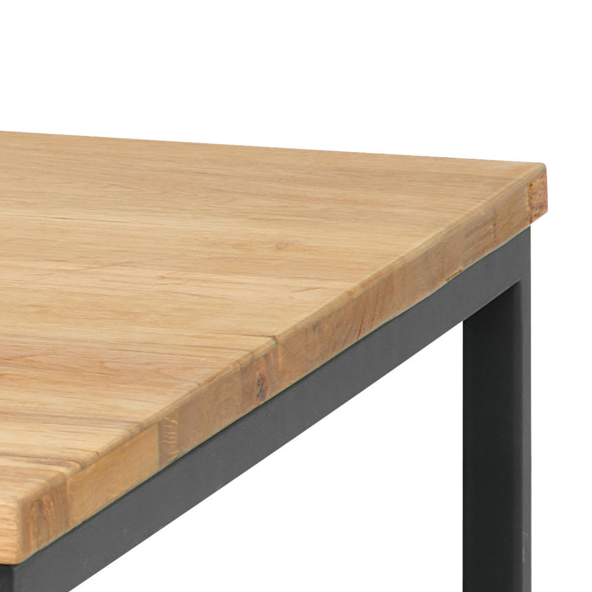 COUCHTISCH Eiche massiv rechteckig Naturfarben, Schwarz  - Schwarz/Naturfarben, MODERN, Holz/Holzwerkstoff (105/44/65cm) - Livetastic