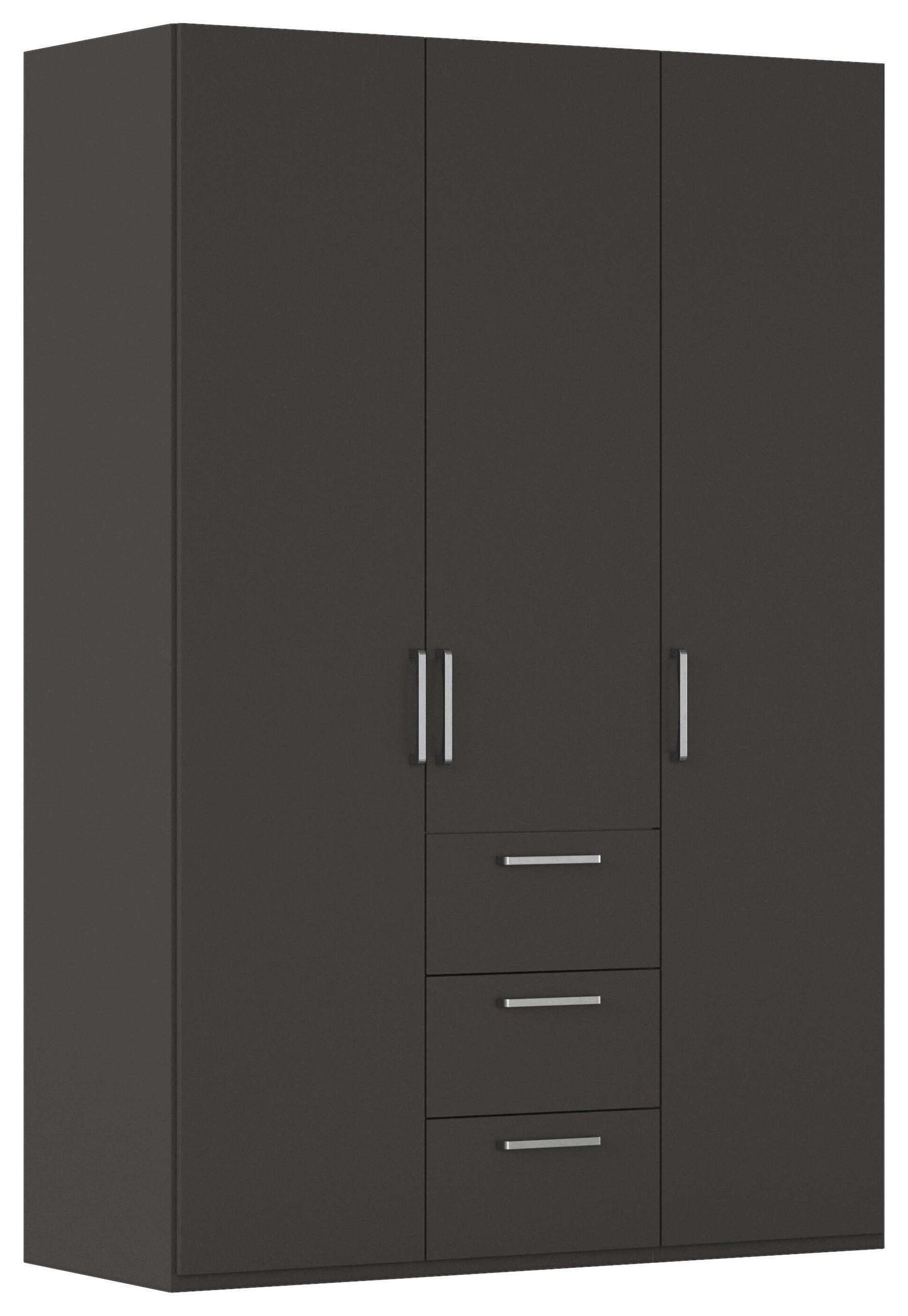 DREHTÜRENSCHRANK 151/223/61 cm,  in Graphitfarben, 3-türig  - Edelstahlfarben/Graphitfarben, Basics, Holzwerkstoff/Metall (151/223/61cm) - Novel