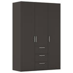 DREHTÜRENSCHRANK 151/223/61 cm,  in Graphitfarben, 3-türig  - Edelstahlfarben/Graphitfarben, Basics, Holzwerkstoff/Metall (151/223/61cm) - Novel