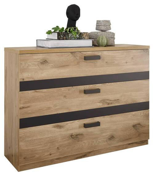 KOMMODE 120/88,6/38 cm  in Graphitfarben, Eichefarben  - Eichefarben/Graphitfarben, Design, Holzwerkstoff/Metall (120/88,6/38cm) - Xora