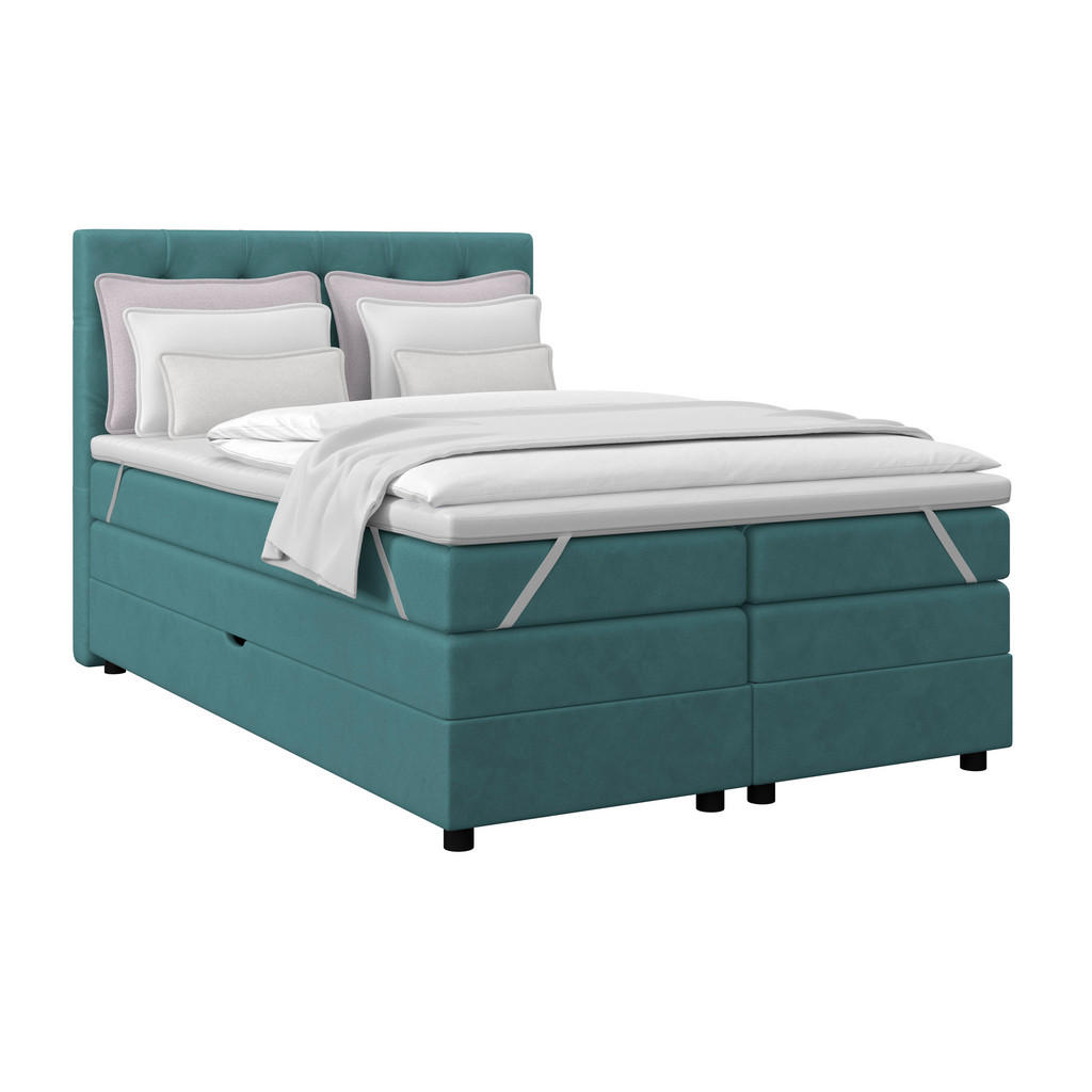 Boxspringbett Elio Petrol 140x200 Cm H2