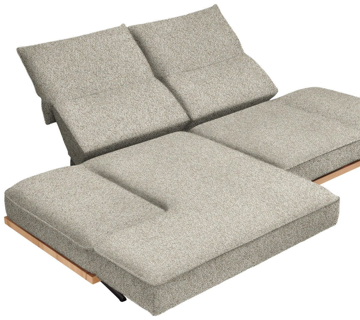 ECKSOFA Chenille Cappuccino  - Schwarz/Cappuccino, Design, Holz/Textil (132/240cm) - Koinor