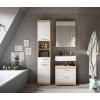 BADEZIMMER 3-teilig  in 97 cm  - Weiß Hochglanz/Silberfarben, MODERN, Glas/Holzwerkstoff (97cm) - MID.YOU
