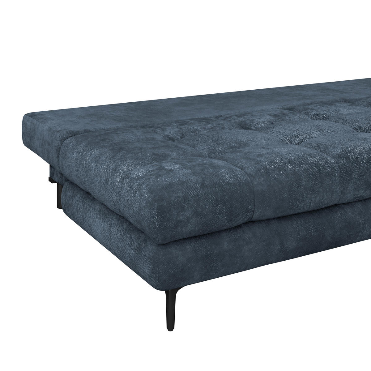 SCHLAFSOFA  mit Liegefunktion, Schlafen auf Sitzhöhe, Rücken echt Chenille Dunkelblau  - Schwarz/Dunkelblau, KONVENTIONELL, Textil/Metall (203/94/96cm) - Carryhome