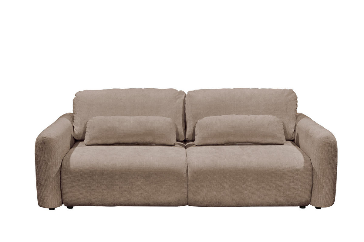 SCHLAFSOFA BUBBLE 2 Webstoff Taupe  inkl. Bettkasten  - Taupe/Schwarz, MODERN, Kunststoff/Textil (240/89/122cm) - MID.YOU
