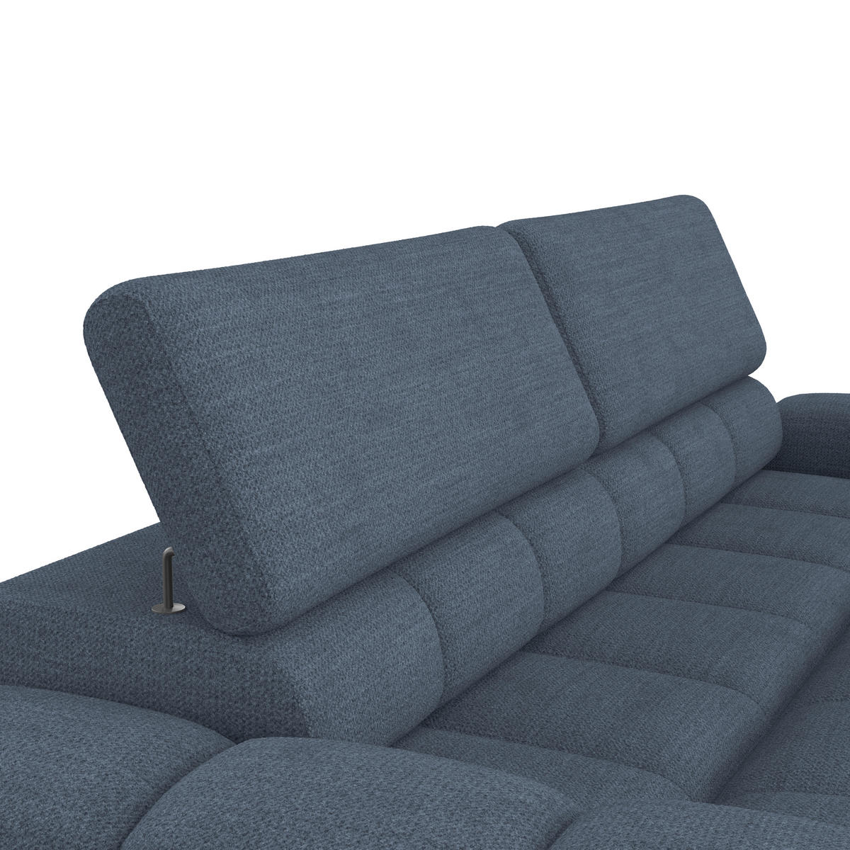 BIGSOFA inkl. mot. Funktion Webstoff Blau  - Blau/Schwarz, Design, Kunststoff/Textil (248/77-97/108cm) - Welnova