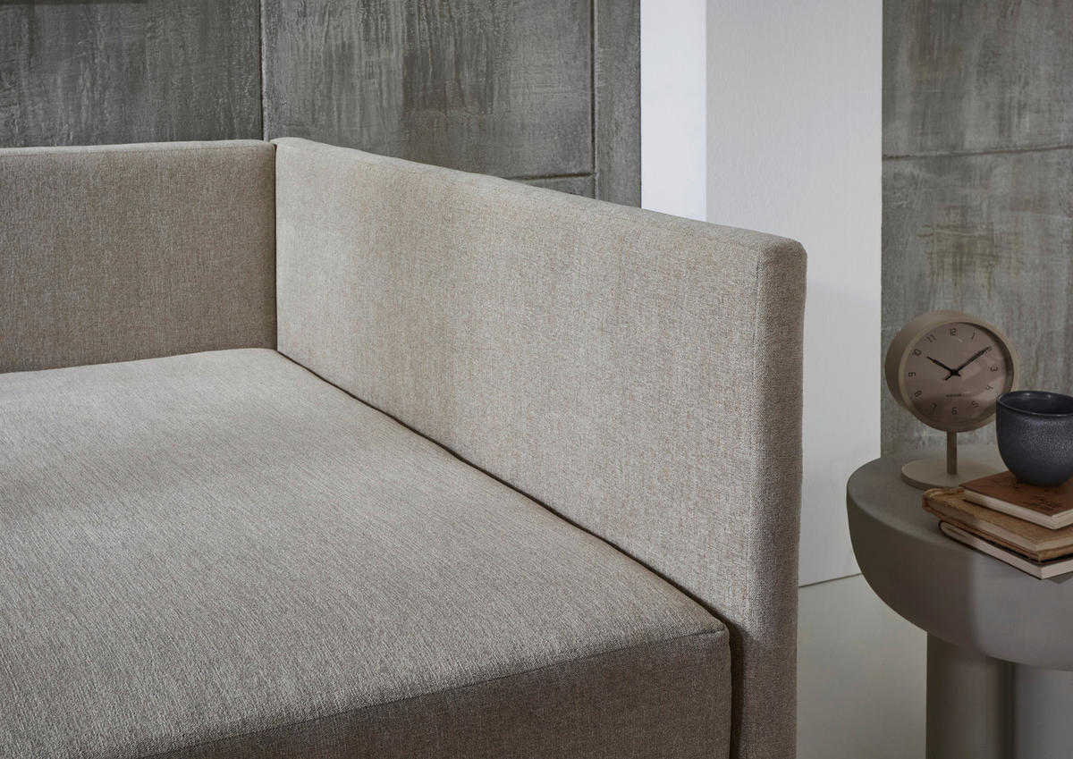 BOXBETT 120/200 cm  in Taupe  - Taupe/Eichefarben, Design, Holz/Textil (120/200cm) - Boxxx